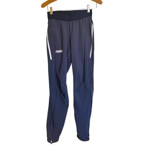 Swix Quantum Performance Pants Blue Joggers Running Athletic Gym Workout Size S